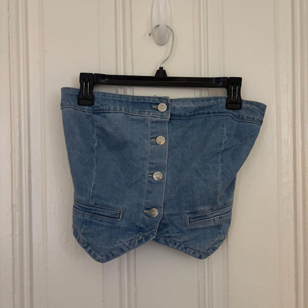 denim tube top